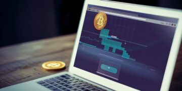 Bitcoin crypto on laptop